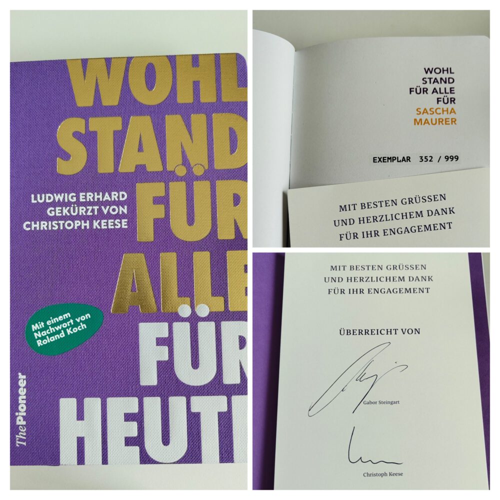„Wohlstand für Alle. Für Heute“ – Persönliches Exemplar der Sammleredition angekommen!